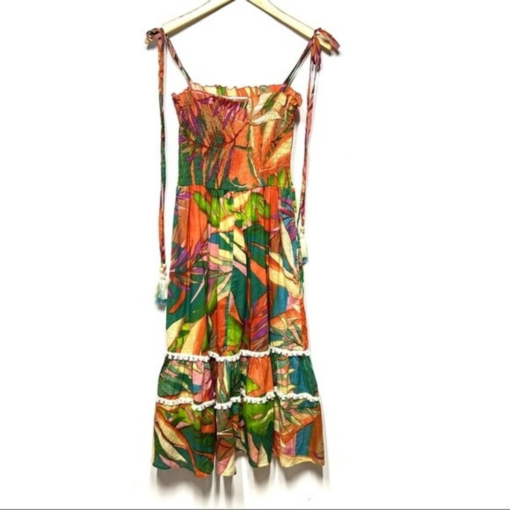 True Destinations Boho Tropical Print Cover Up Dress S NWT - Picture 3 of 14